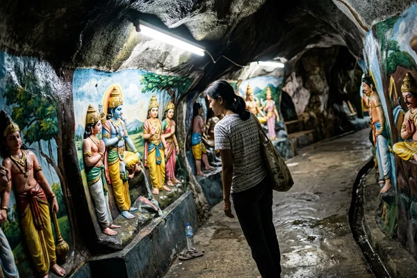 Painted Ramayana-story dioramas inside Ramayana Cave
