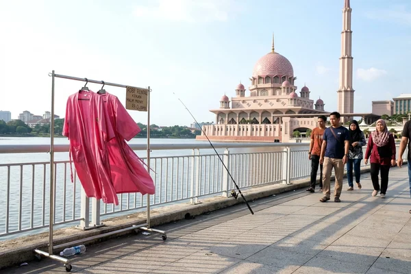 The pink mosque and lake promenade in Putrajaya